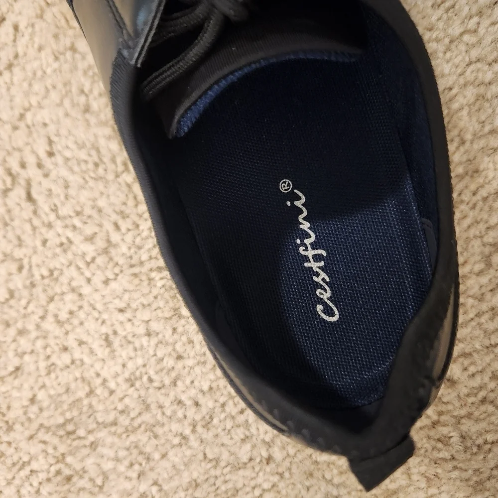 Cestfini Black Casual Dress Shoes Men Size 12 Laced‎ Oxford Faux Leather